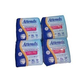 Attends 4 pack 56ct adult diapers XL super plus with leakage barrier